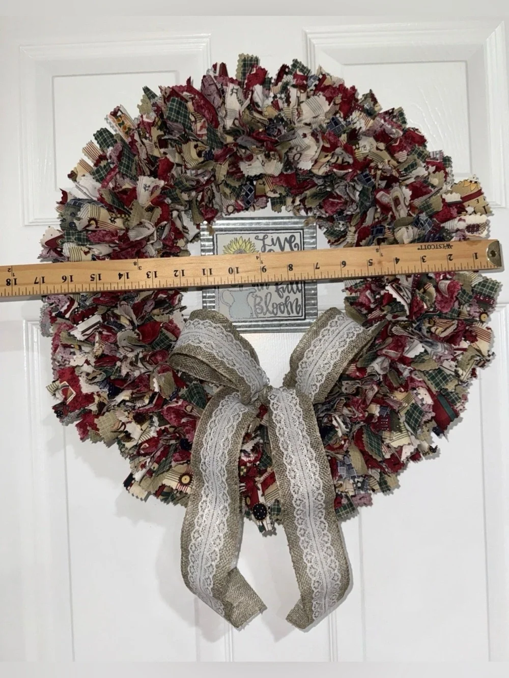 Handmade Rag Wreath Grandmacore Cottage Eclectic 